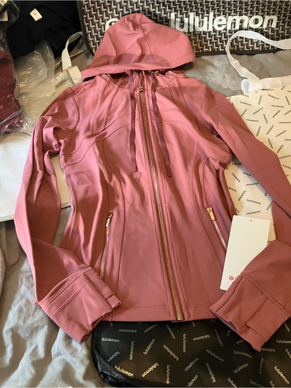 NWT Lululemon Hooded Define Jacket *Nulu, Sz 6, DUSK/ROSE GOLD